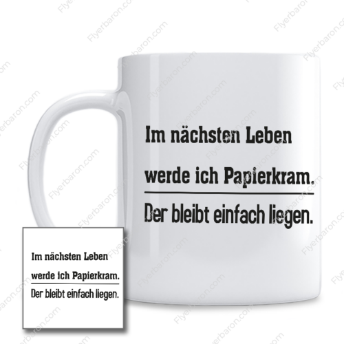 Tasse: Papierkram