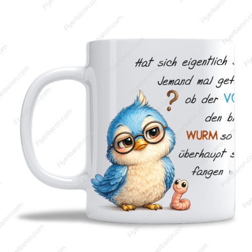 Tasse: Früher Vogel und der Wurm